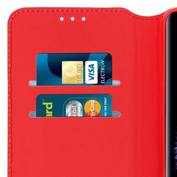 Etui Folio - Samsung - Galaxy S9 - Ekologiskt läder - Röd - Ställfunktion Röd