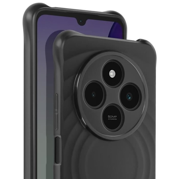 Cover til Samsung Galaxy A16 - Silikone Antichok tekstureret Bølge 3D - Sort