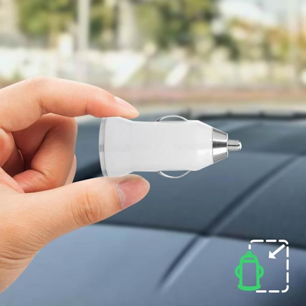 Laddare Bil Cigarettändare AVIZAR - Universell - Vit - USB-port - LED Vit