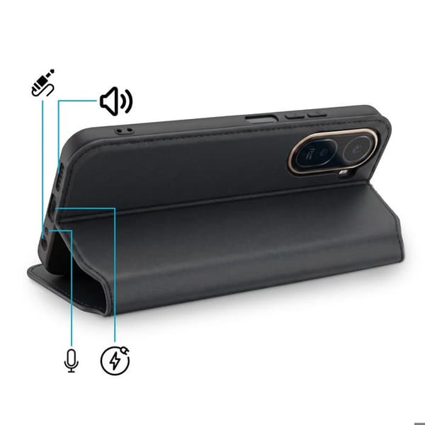 Etui til Xiaomi Redmi A7 Pro Pung med Video Støtte Sort Svart