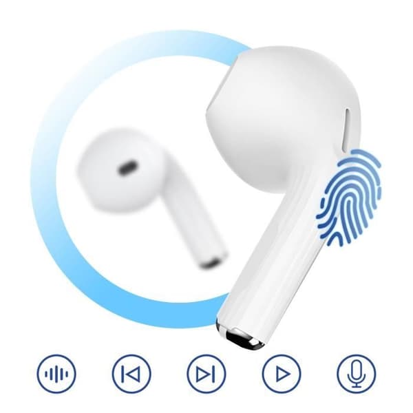 Bluetooth-hovedtelefoner Indbygget mikrofon Touch Controls Blue Star White Vit