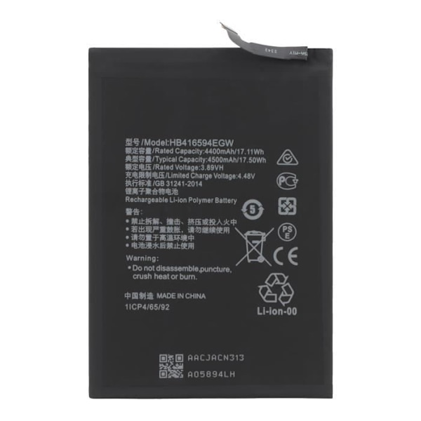 Internt batteri - AVIZAR - BAT-COMP-H90L - 4500 mAh - Lithium Ion - 3,85 V - Sort Svart