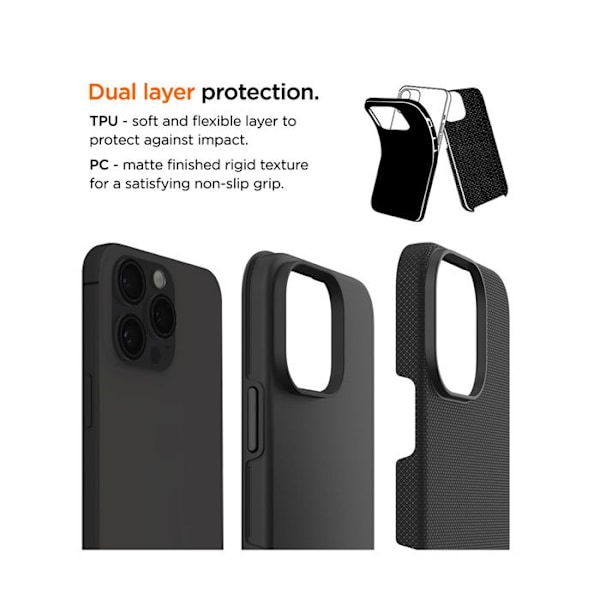 Coque rigide til iPhone 16 Pro Max Drop Test 4m North Case Ultra Forstærket Eiger Sort Svart