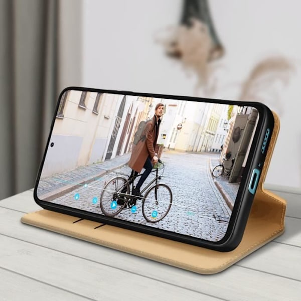 Fodral Xiaomi Redmi Note 11 Pro Plus Flip Wallet Videoställ gyllene gyllene