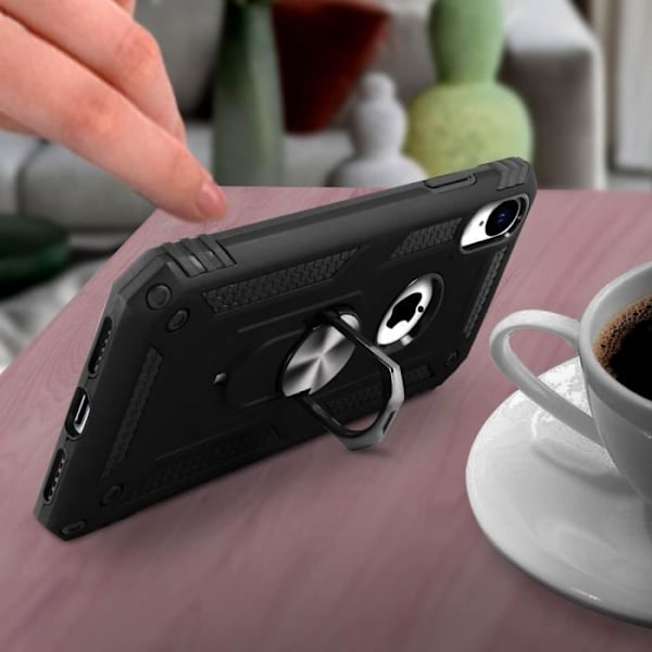Coque iPhone XR - AVIZAR - Bi-material - Rigid och Mjuk - Video Stöd - Svart Svart