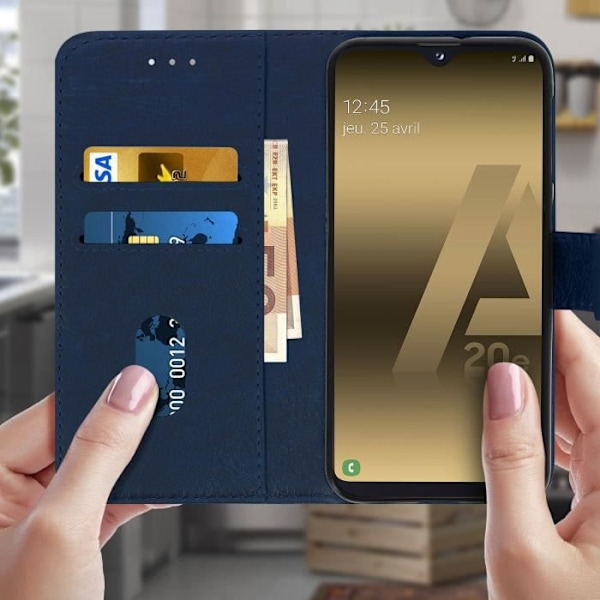 Hus för Samsung Galaxy A20e - AVIZAR - Kortfodral - Silikongel - Nattblå - Mjuk Midnattsblå