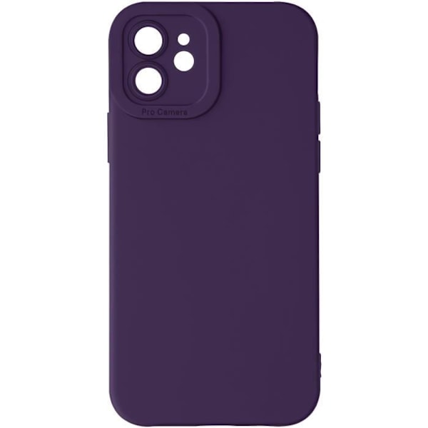 Skal till iPhone 12 - AVIZAR - Matt silikon - Förstärkt kameraskydd - Mörklila Lila