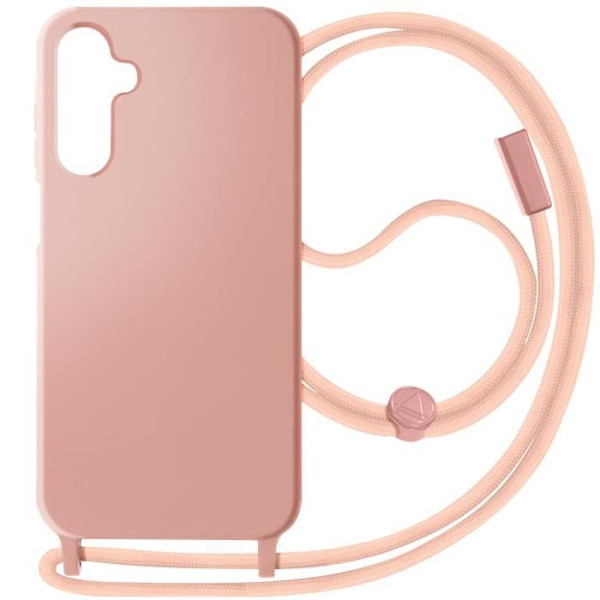 Halvstyvt sladdfodral till Samsung Galaxy A15 - AVIZAR - Pulverrosa - Stel - Syntet - Smidig Rosa