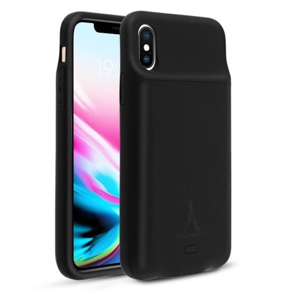 Coque iPhone X / XS - Akashi - Hård 2 i 1 - Batteri 3500mAh - Motståndskraftigt skydd - Trådlös laddning Svart