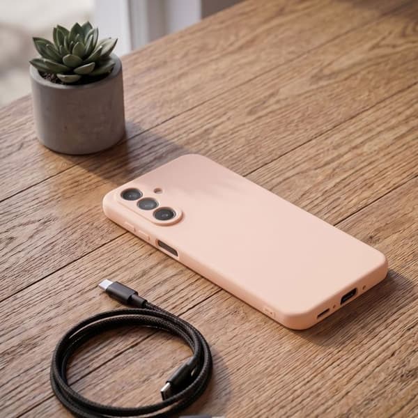 Silicone Soft-Touch Cover til Galaxy A27 med Forstærket Kant i Rosa Ros