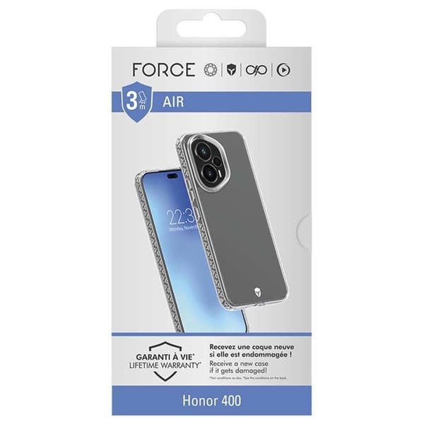 Coque - FORCE CASE - Honor 400 - Magnetisk - Air Cushion & Tryax 3D - Transparent anti-gulning Vit