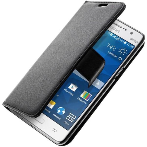 Wallet Flip Case til Samsung Galaxy Grand Prime - sort cover Svart