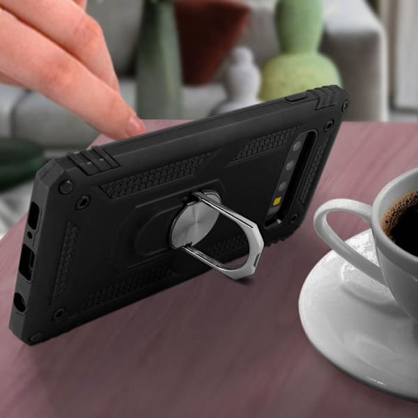 Coque - AVIZAR - Galaxy S10 Plus - Stöttålig - Videohållare - Svart Svart