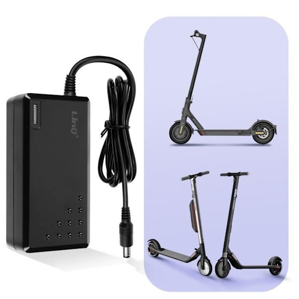 Skoterladdare - LINQ - Ninebot - 29,4V - 2A - 58,8W Svart