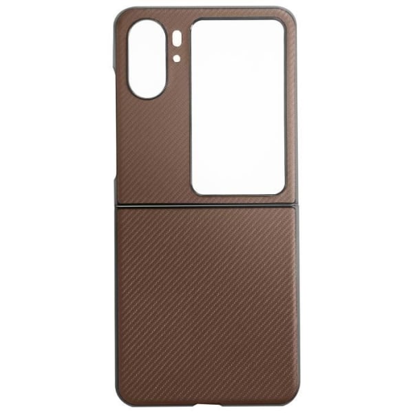 AVIZAR Taske til Oppo Find N2 Flip - Carbon Fiber Effect - Wraparound hjørner - Brun Kol