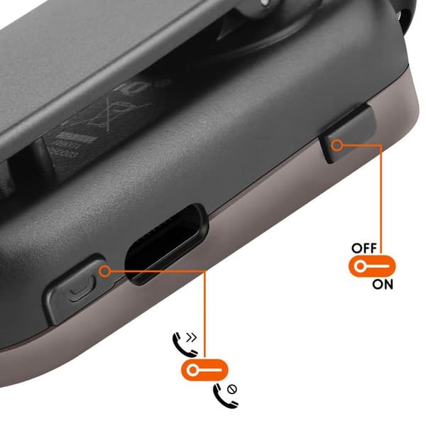 Bluetooth-headset - LinQ - Svart - Batteritid 20h - Retraktabel sladd - LED-skärm Svart