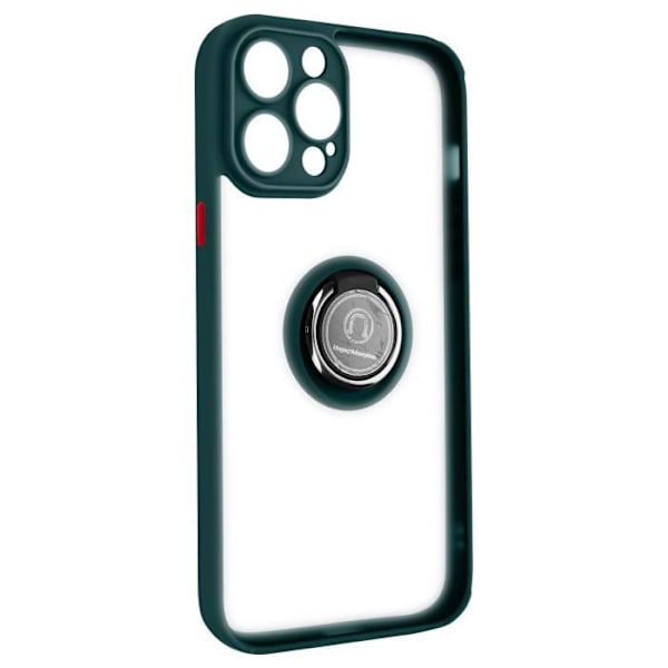 iPhone 14 Pro Fodral Bi-material Metal Ring Video Support grön