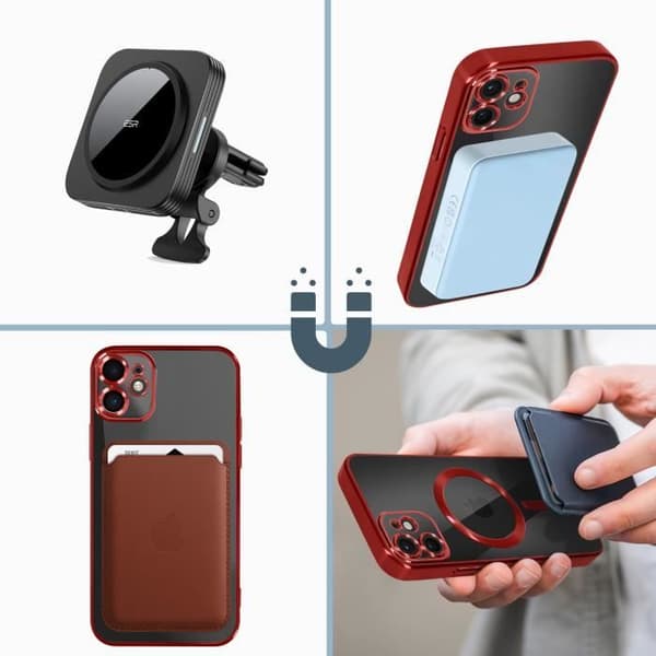 Coque MagSafe - Apple - iPhone 11 - Silikon Röd - Mjuk - Stilig Design Röd