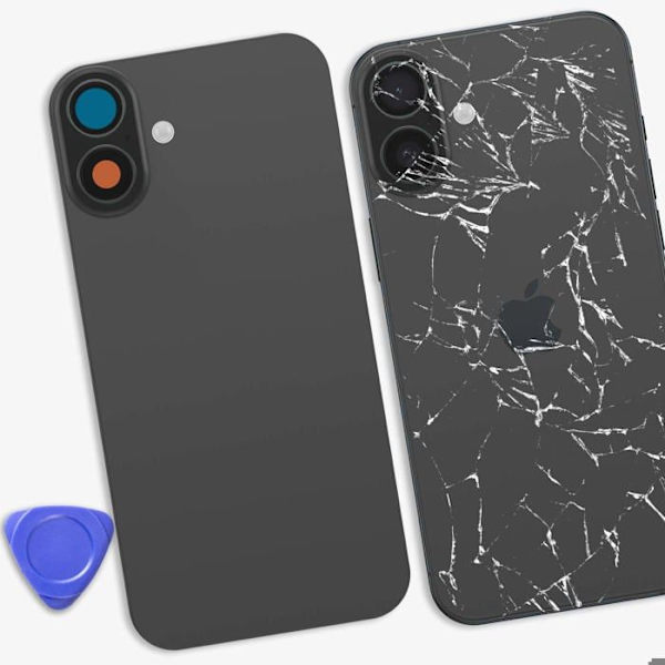 Batteri Cache - AVIZAR - iPhone 16 Plus - Sort - Integreret Klæbende - Nem Udskiftning Svart