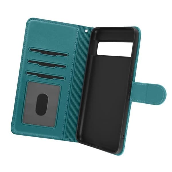 Cat Case til Google Pixel 8 Pro Wallet Series Kawaii Cat Cover turkis Blå