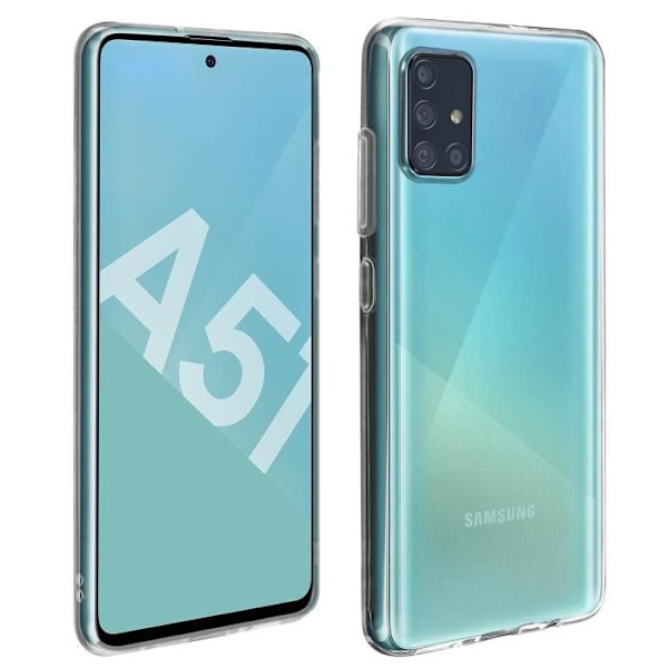Skyddsskal och film - AVIZAR - Samsung Galaxy A51 - Mjuk Silikon - Härdat Glas 9H - Transparent Transparent