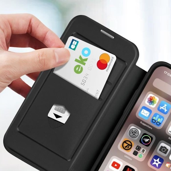 Kotelo iPhone 15 Plus Force Case Iskunkestävälle MagSafe Cover 2m musta
