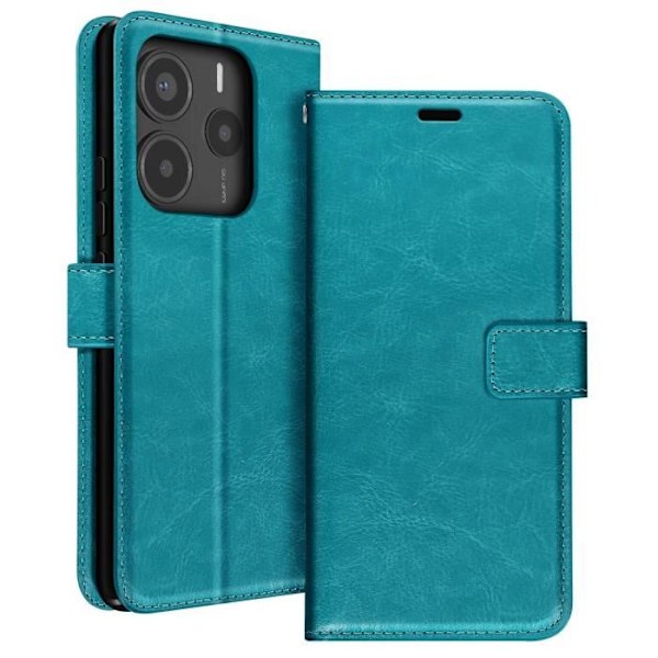 Xiaomi Redmi Note 14 5G Portefeuille-laukku Rannehihnalla Mayaxess Turkoosi Blå