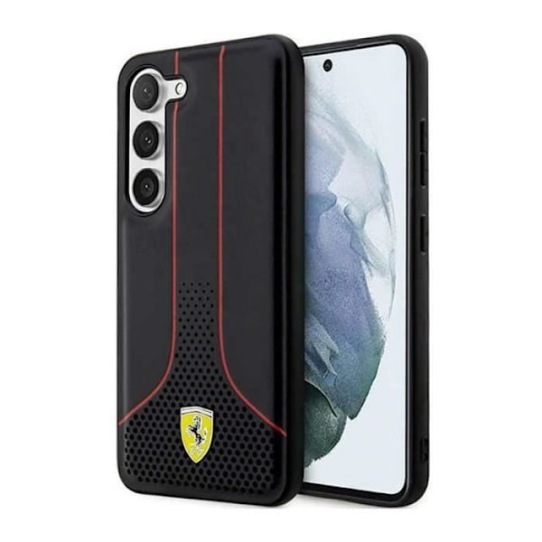 Ferrari Perforated 296P Collection - Suojakuori Samsung Galaxy S23:lle (musta) - 3666339117139