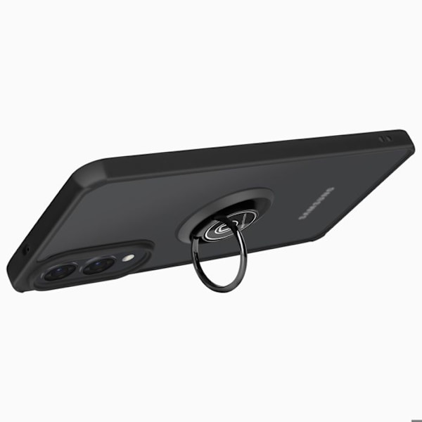 Coque för Samsung Galaxy S25 Edge Magneisk Ring Transparent Svart Svart