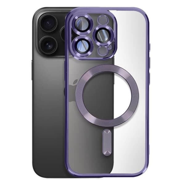 Coque MagSafe för iPhone 16 Pro Silikon Kontur Krom Lila Violett