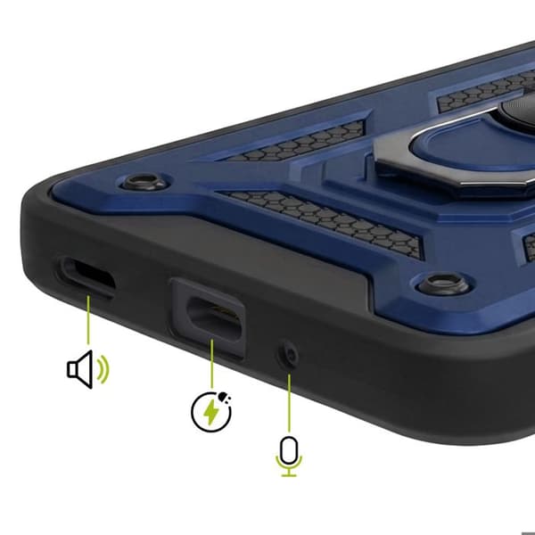 Skydd för Galaxy A27 med roterande magnetring och glidande kameraskydd Mayaxess Mörkblå Blå