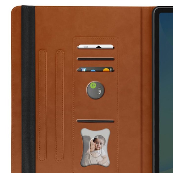 Fodral för Samsung Tab S10 FE Plus Fällbart Plånboksstöd Video Brunt kastanj
