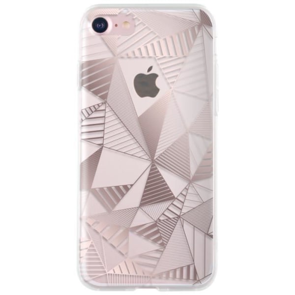 BIGBEN CONNECTED Halvstyvt roséguld trianglar fodral - För iPhone 7 - Genomskinlig