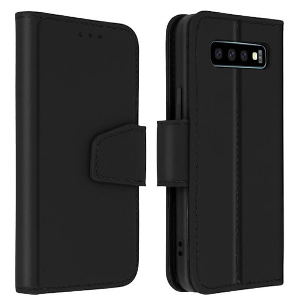 Etui til Samsung Galaxy S10 Plus - AVIZAR - Læderkortholder Funktion Premium Sort Svart