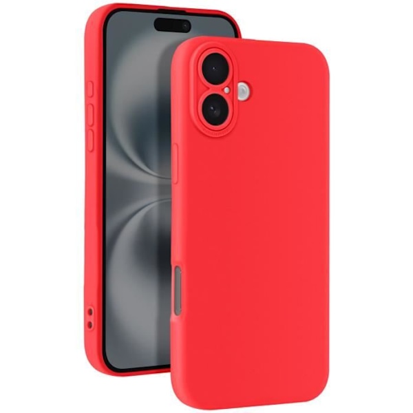 iPhone 16 Suojakuori Silikoni Sileä Kameran Suoja Punainen Röd
