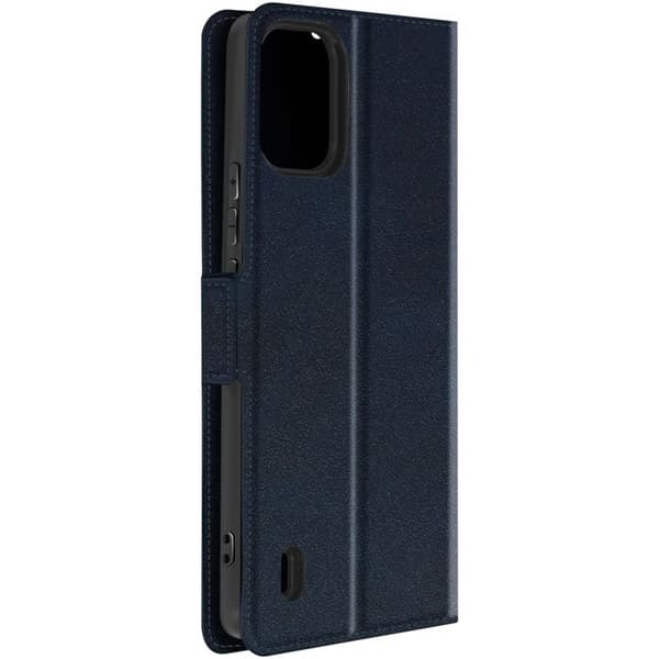 Fodral för Nokia C12 Flip Card Hållare Video Support Plånbok Slim Midnight Blue Blå