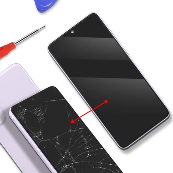 Erstatnings LCD Skærm til Galaxy S21 FE med Lavendel Chassis Violett