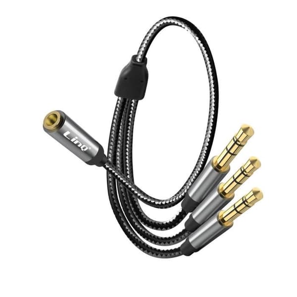 LinQ 3,5 mm naaras - 3 x 3,5 mm uros Jack Splitter Adapter