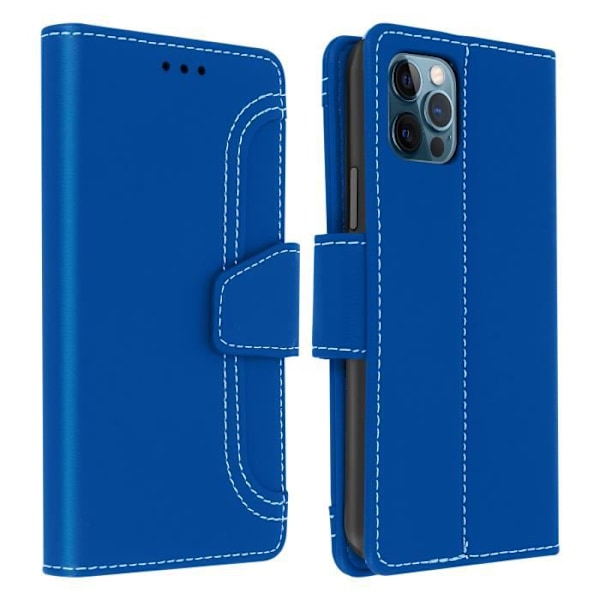 Folio pungetui - AVIZAR - Apple iPhone 12 Pro Max - Øko-læder - Blå - Indbygget støtte blå