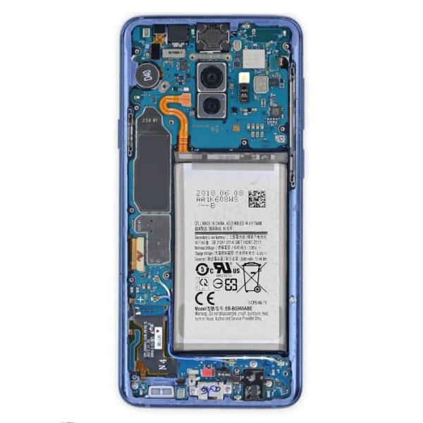 Sisäinen akku Samsung Galaxy S9 Plus 3500mAh Korvaa EB-BG965ABE - valkoisen harmaa