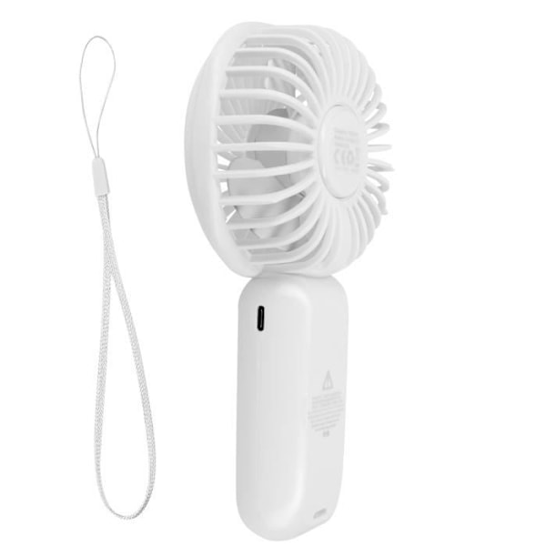 Mini Silent Portable Fan LED Display og integreret lampe LinQ White Vit
