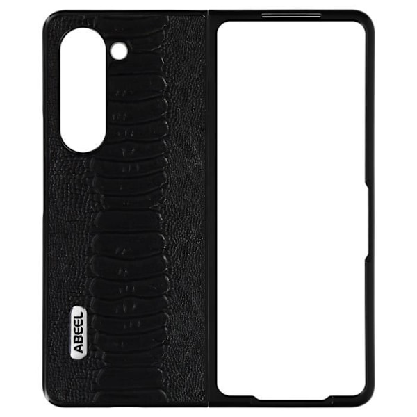 Etui - ABEEL - Samsung Galaxy Z Fold 5 - Ægte læder - Sort slangemønster Svart