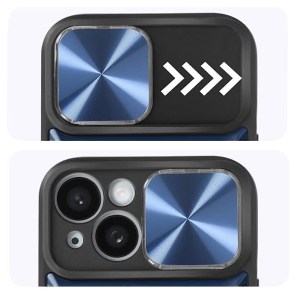 Coque MagSafe - AVIZAR - iPhone 15 - Inbyggd kameraskydd - Bi-material - Blå Blå