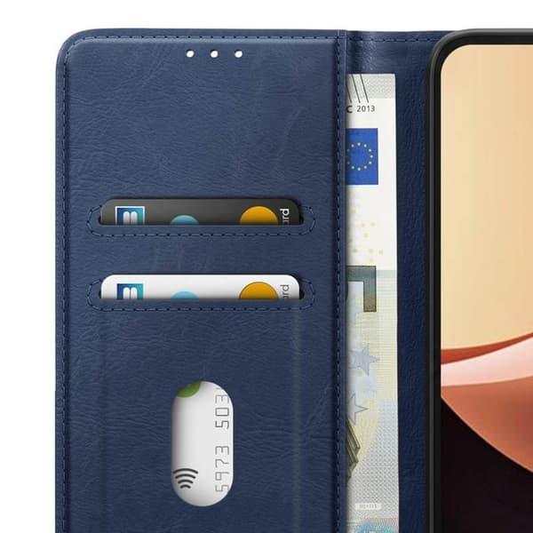 Redmi 17C Chesterfield -lompakkoasu, jossa on videotuki, syvän sininen Blå