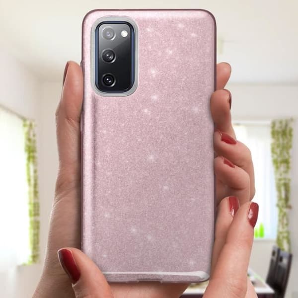 Skyddsfodral - Samsung - Galaxy S20 FE - Paillette - Halvstyv silikon - Rosa Rosa