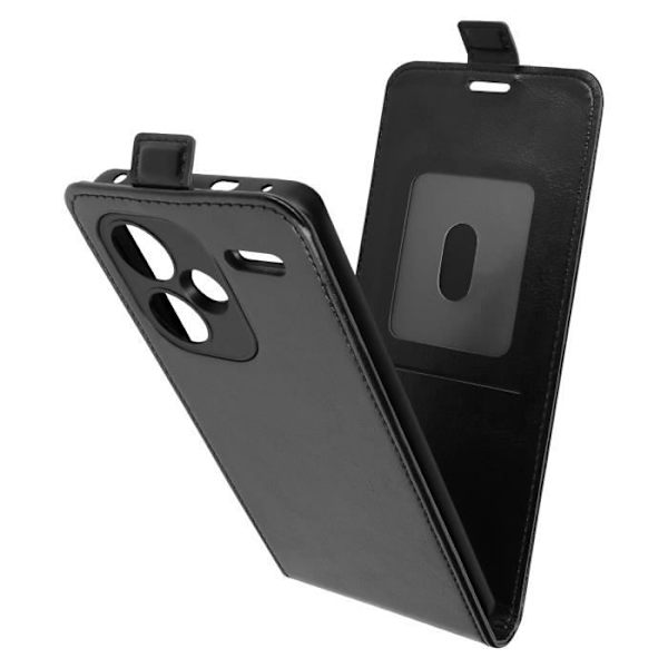 AVIZAR Suojakuori Xiaomi Redmi Note 13 Pro Plus -puhelimelle - Musta - Pystysuuntainen läppä korttipidikkeellä - Täysi suoja Svart