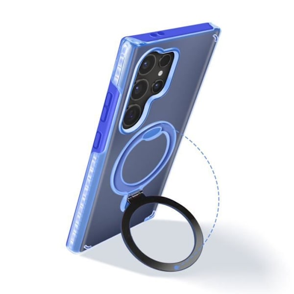 Coque MagSafe for Samsung Galaxy S24 Ultra Iskunkestävä Taipuva Tuki Sininen Blå