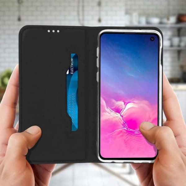 Hus - AKASHI - Galaxy S10e - Øko-læder - Video Støtte - Kortholder Sort