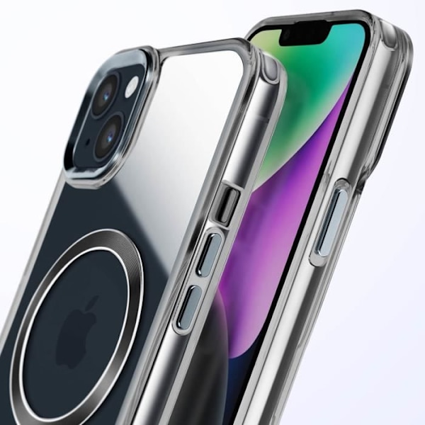 MagSafe-kuori iPhone 14:lle ja 13:lle, Musta Lasi Takana Svart
