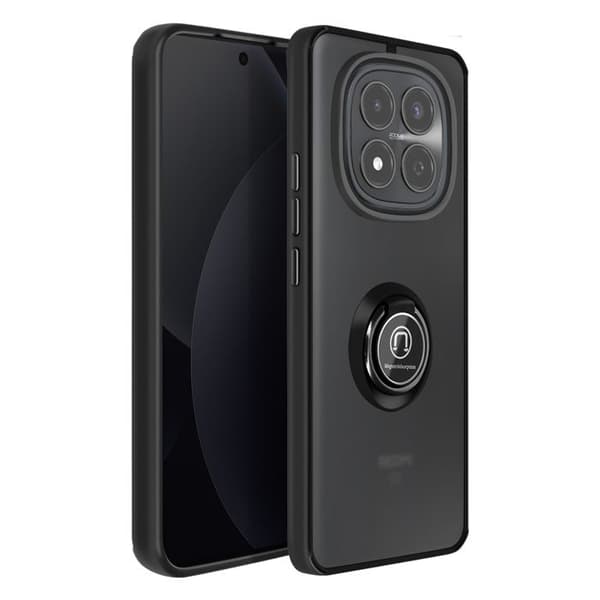 Cover til Redmi Note 15 Pro 4G med magnetisk ring, mat sort finish Svart